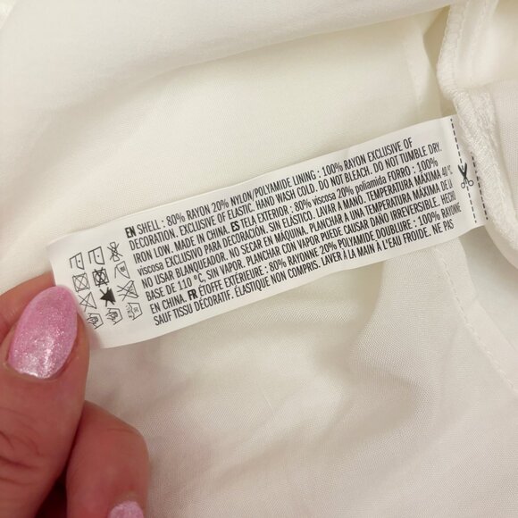 English Factory white ruffle contrast babydoll dress size Medium NWT - Picture 4 of 6